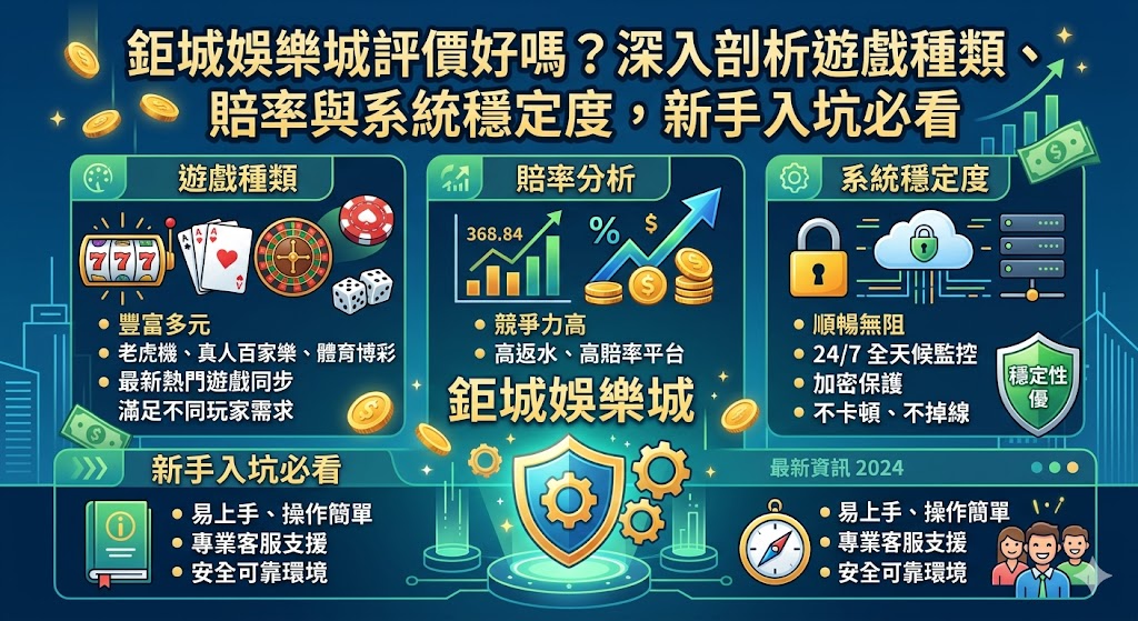 鉅城娛樂城評價好嗎?深入剖析遊戲種類、賠率與系統穩定度,新手入坑必看